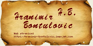 Hranimir Bontulović vizit kartica